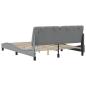 Preview: Bettgestell mit LED ohne Matratze Hellgrau 160x200 cm Stoff