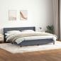 Preview: ARDEBO.de - Boxspringbett mit Matratze Dunkelgrau 180x210 cm Samt