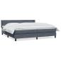 Preview: Boxspringbett mit Matratze Dunkelgrau 180x210 cm Samt