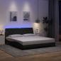 Preview: ARDEBO.de - Bettgestell mit LED ohne Matratze Dunkelgrau 180x200 cm Stoff