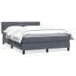 Preview: Boxspringbett mit Matratze Dunkelgrau 140x210 cm Samt