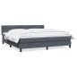 Preview: Boxspringbett mit Matratze Dunkelgrau 180x210 cm Samt