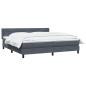 Preview: Boxspringbett mit Matratze Dunkelgrau 180x210 cm Samt