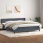 Preview: ARDEBO.de - Boxspringbett mit Matratze Dunkelgrau 180x210 cm Samt