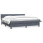 Preview: Boxspringbett mit Matratze Dunkelgrau 180x210 cm Samt