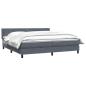 Preview: Boxspringbett mit Matratze Dunkelgrau 180x210 cm Samt
