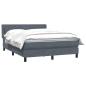 Preview: Boxspringbett mit Matratze Dunkelgrau 160x220 cm Samt