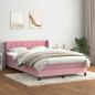Preview: ARDEBO.de - Boxspringbett mit Matratze Rosa 160x220 cm Samt