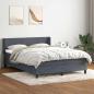 Preview: ARDEBO.de - Boxspringbett mit Matratze Dunkelgrau 160x210 cm Samt