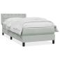 Preview: Boxspringbett mit Matratze Hellgrau 90x210 cm Samt