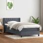 Preview: ARDEBO.de - Boxspringbett mit Matratze Dunkelgrau 90x210 cm Samt