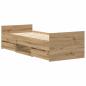 Preview: Bettgestell ohne Matratze Artisan-Eiche 90x190cm Holzwerkstoff