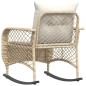 Preview: Garten-Schaukelstuhl mit Kissen Beige Poly Rattan