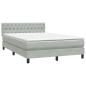 Preview: Boxspringbett mit Matratze Hellgrau 140x210 cm Samt