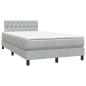 Preview: Boxspringbett mit Matratze Hellgrau 120x220 cm Samt