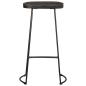 Preview: Barhocker 2 Stk. Schwarz 45x40x78 cm Mango Massivholz