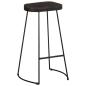 Preview: Barhocker 2 Stk. Schwarz 45x40x78 cm Mango Massivholz