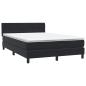 Preview: Boxspringbett mit Matratze Schwarz 140x210 cm Samt