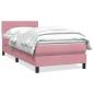 Preview: ARDEBO.de - Boxspringbett mit Matratze Rosa 80x220 cm Samt
