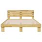 Preview: Massivholzbett mit Kopfteil ohne Matratze 150x200 cm Eichenholz
