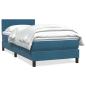 Preview: ARDEBO.de - Boxspringbett mit Matratze Dunkelblau 80x220 cm Samt