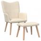 Preview: ARDEBO.de - Relaxsessel mit Hocker Creme Stoff