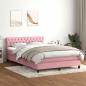 Preview: ARDEBO.de - Boxspringbett mit Matratze Rosa 160x220 cm Samt