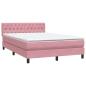 Preview: Boxspringbett mit Matratze Rosa 160x220 cm Samt