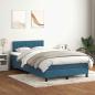 Preview: Boxspringbett mit Matratze Dunkelblau 120x220 cm Samt