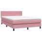 Preview: Boxspringbett mit Matratze Rosa 140x220 cm Samt