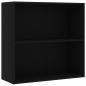 Preview: Bücherregal Schwarz 80x30x76,5 cm Holzwerkstoff