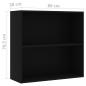 Preview: Bücherregal Schwarz 80x30x76,5 cm Holzwerkstoff