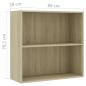 Preview: Bücherregal Sonoma-Eiche 80x30x76,5 cm Holzwerkstoff