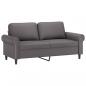 Preview: 2-Sitzer-Sofa Grau 140 cm Kunstleder