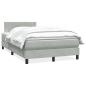 Preview: ARDEBO.de - Boxspringbett mit Matratze Hellgrau 120x220 cm Samt