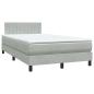 Preview: Boxspringbett mit Matratze Hellgrau 120x220 cm Samt