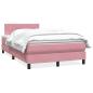 Preview: ARDEBO.de - Boxspringbett mit Matratze Rosa 120x220 cm Samt
