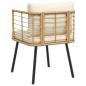 Preview: Gartenstuhl mit Kissen Natur Poly Rattan