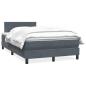 Preview: ARDEBO.de - Boxspringbett mit Matratze Dunkelgrau 120x220 cm Samt