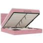 Preview: Ottoman-Bett mit Matratzen & LEDs Rosa 160x200 cm Samt