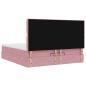 Preview: Ottoman-Bett mit Matratzen & LEDs Rosa 160x200 cm Samt