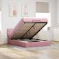 Preview: ARDEBO.de - Ottoman-Bett mit Matratze & LEDs Rosa 140x200 cm Samt