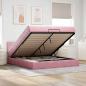 Preview: ARDEBO.de - Ottoman-Bett mit Matratze Rosa 160x200 cm Samt