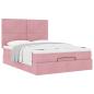 Preview: Ottoman-Bett mit Matratzen Rosa 140x200 cm Samt