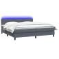 Preview: Boxspringbett mit Matratze Dunkelgrau 180x220 cm Samt