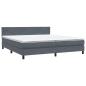 Preview: Boxspringbett mit Matratze Dunkelgrau 180x220 cm Samt