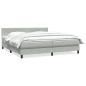 Preview: ARDEBO.de - Boxspringbett mit Matratze Hellgrau 180x220 cm Samt