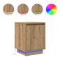 Preview: Nachttisch mit LED-Leuchten Artisan-Eiche 38x34x50 cm