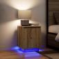 Preview: Nachttisch mit LED-Leuchten Artisan-Eiche 38x34x50 cm