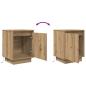Preview: Nachttisch mit LED-Leuchten Artisan-Eiche 38x34x50 cm